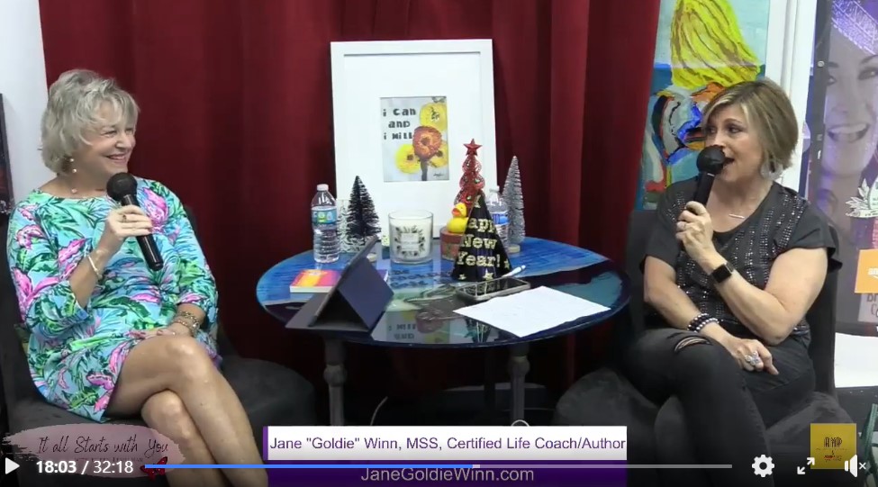 Eileen Lemelman TV show IT ALL STARTS WITH YOU. Guest Goldie Winn