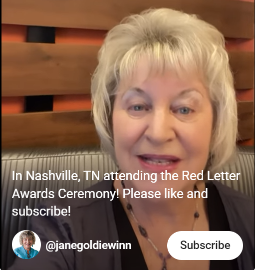 Jane "Goldie" Winn at the Red Letter Awards ceremony Nashville TN